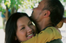 Couple hugging